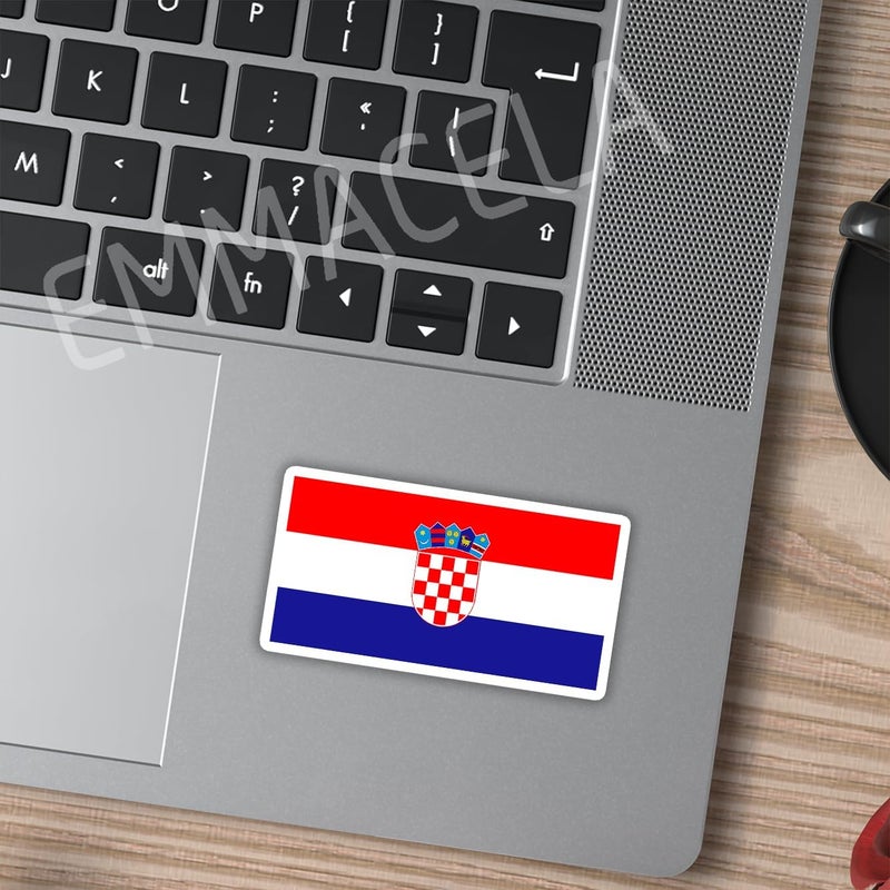 EMMACELA (3PCS) Croatia Flag stickers, Countries Flag Stickers - Waterproof Vinyl Decals For Laptops, Tumblers, Water Bottles, Books, Scrapbooks, Size 3 x 1.7 - Image 4